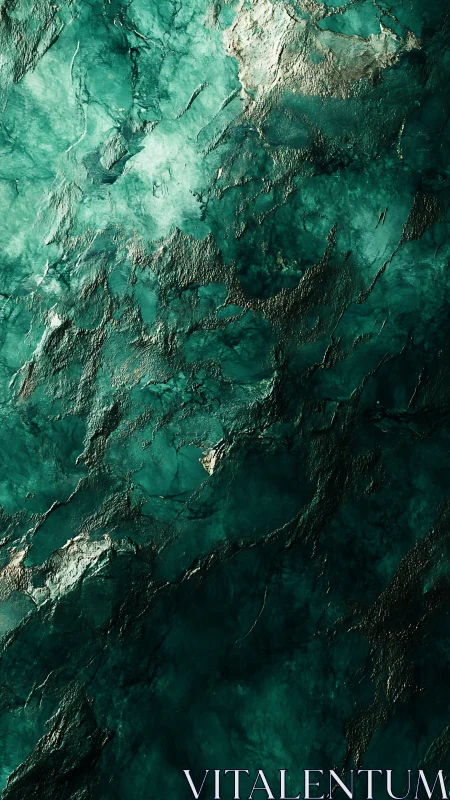 Shimmering teal stone texture invites a calm, reflective mood