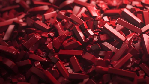 Abstract close-up of red geometric blocks, vibrant modern style.