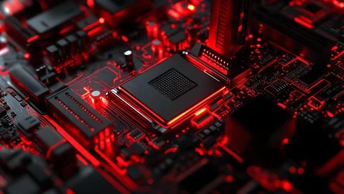 Midnight circuit glow around a quietly powerful processor.