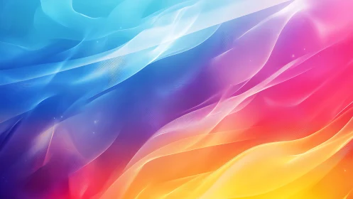 Diagonal multicolor gradient waves form layered digital field