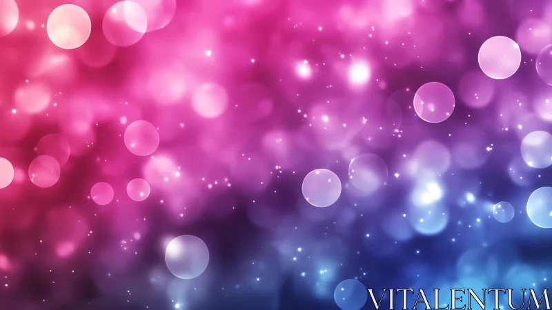 Vibrant Pink and Blue Bokeh Abstract Background with Light Effects.