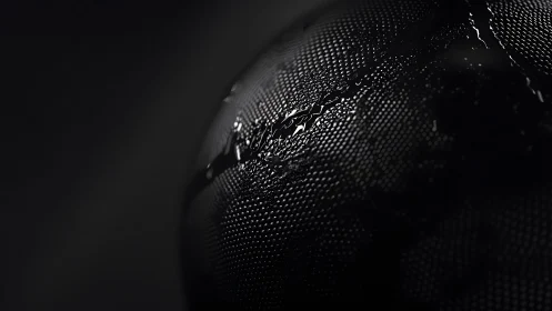 Close-up of wet basketball in dramatic low-key lighting style.