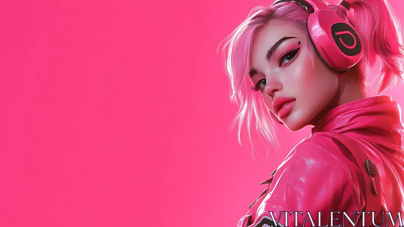 Chromatic gamer portrait with neon-saturated 3D rendering.