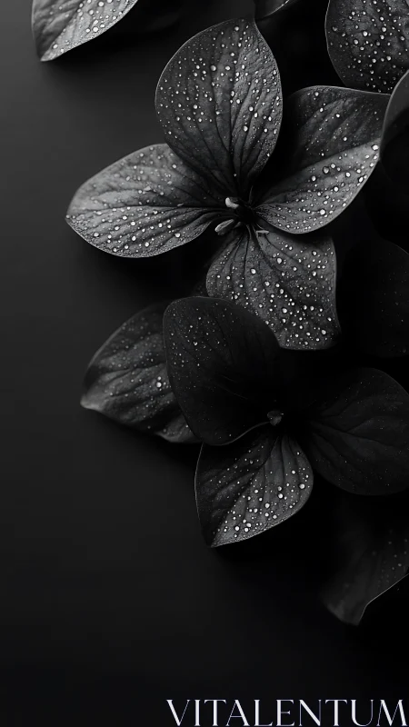 Raindrops Jewel Flowers in Monochrome Grace