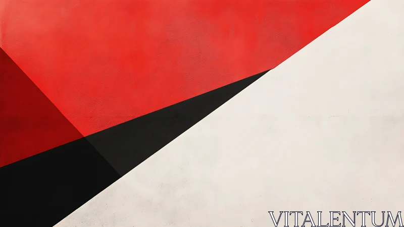 Diagonal red black white geometric planes in tension.