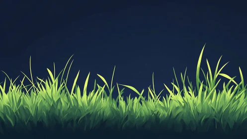 Digital illustration of dense green grass on dark background.