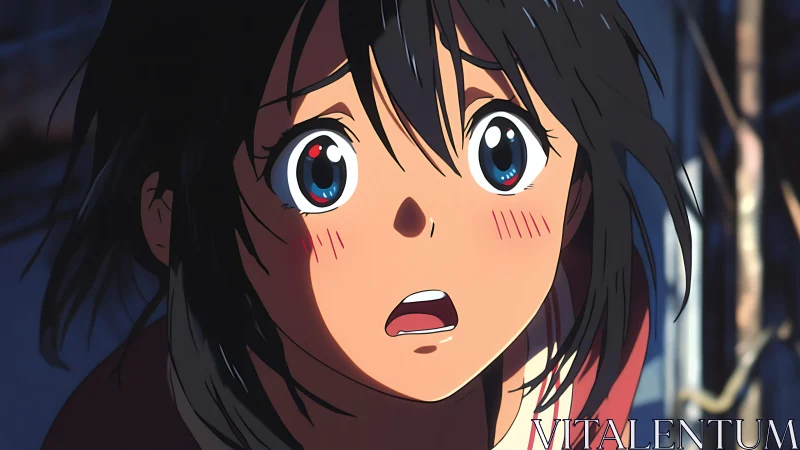 Anime girl in shock with wide eyes and open mouth.