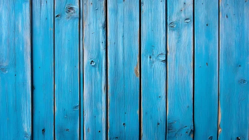 Weathered blue wooden planks create rustic coastal charm