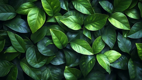 Overlapping green leaves form dense, uniform foliage coverage