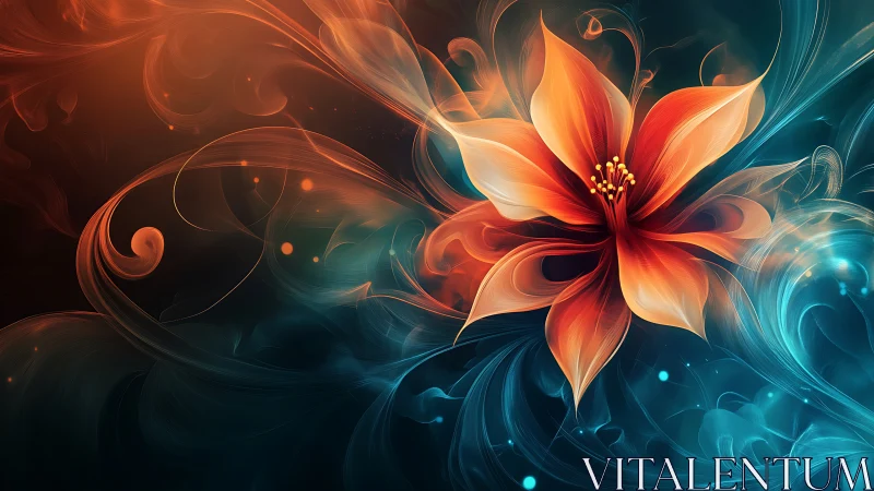 Bifurcated energy bloom in turbulent chromatic fluid field.