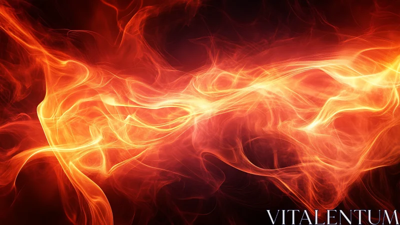 Luminous Fire Plasma Waves with Radiant Orange-Red Energy Flows