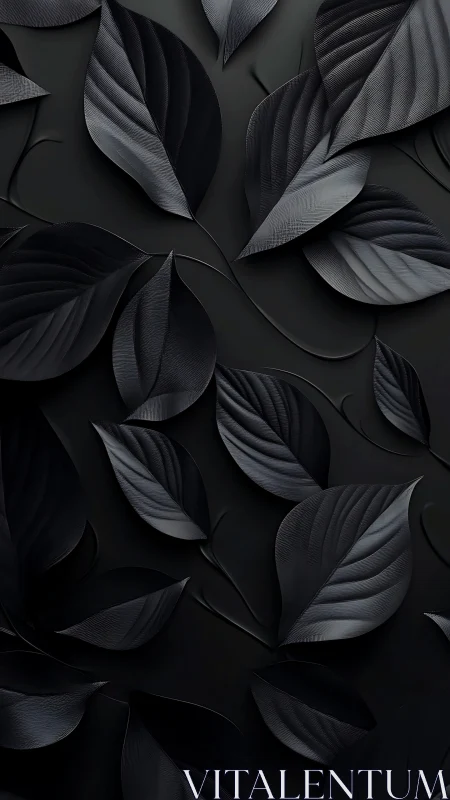 Monochrome relief leaves form a sculptural botanical surface