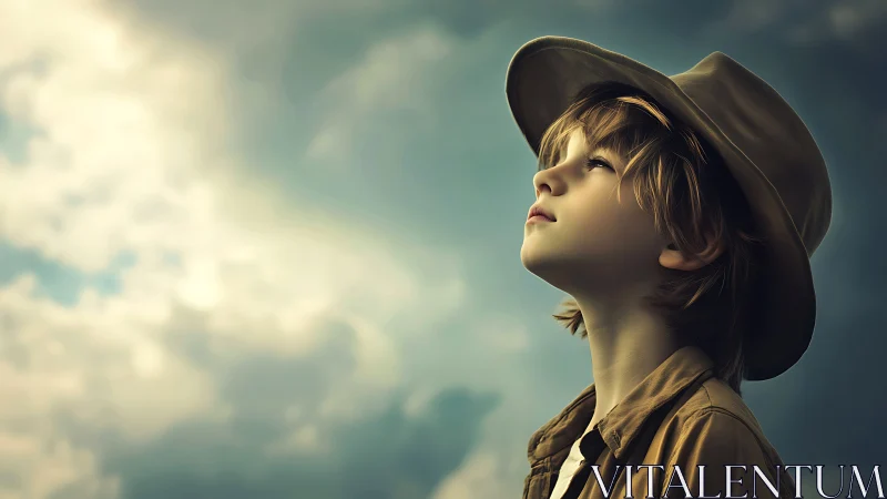 Soft-eyed dreamer under a sky full of quiet questions.