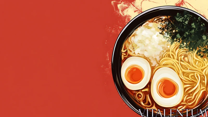 Ramen spirals quietly orbit molten-yolk twin suns tonight
