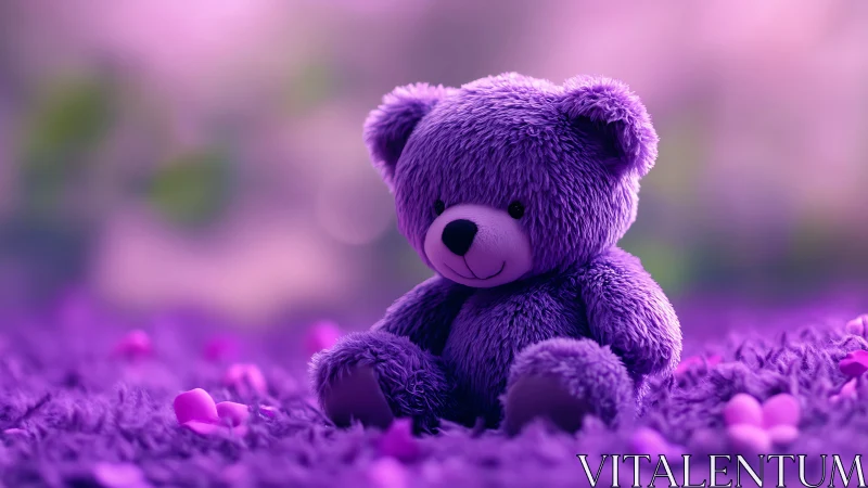 Lavender dream bear lounging in a sugar-sweet purple haze.