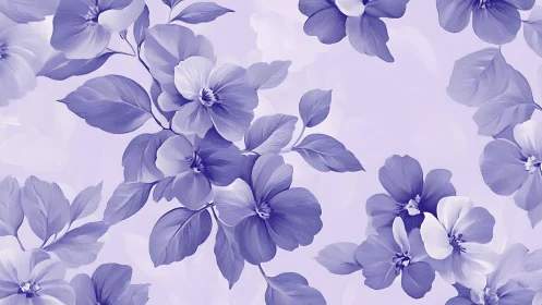 Purple Flower Composition Blooms Against Soft Lavender Background