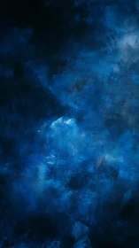 Midnight blue nebula swirls in moody abstract depths.