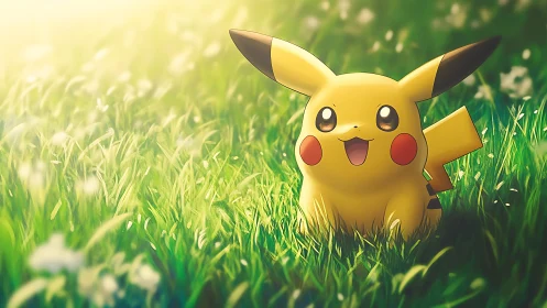 Sunny meadow joy with a playful yellow friend smiling wide.