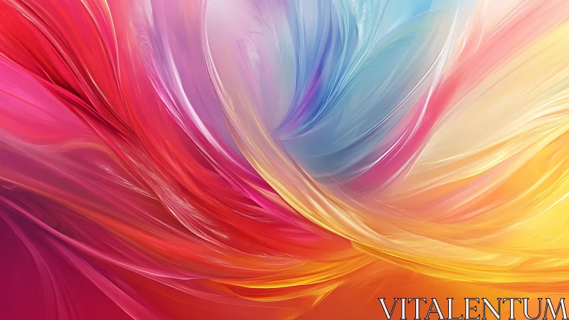 Swirling prismatic ribbons in luminous abstract motion.