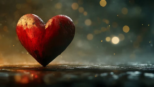 A Radiant Red Heart Glows with Hope and Wonder