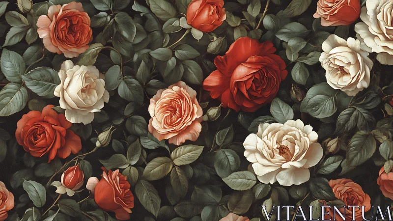 Classic Garden Roses with Deep Moody Foliage.