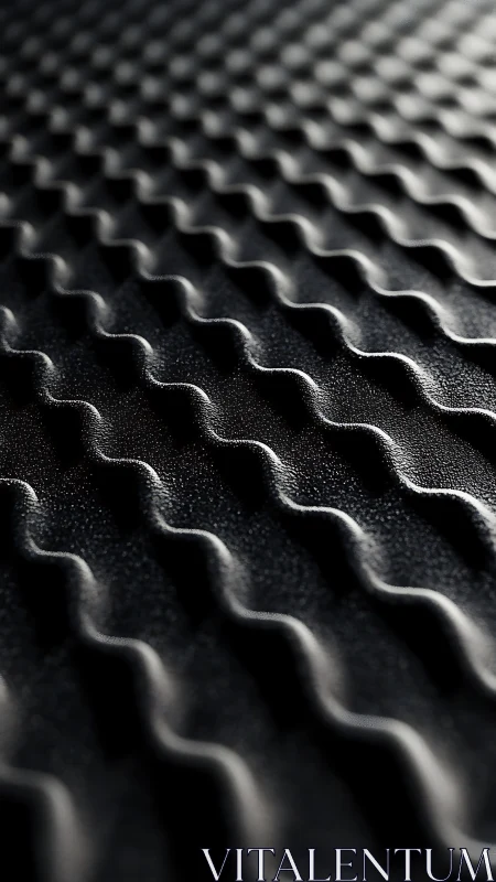 Rippled graphite waves in a shadow-soaked geometric landscape.