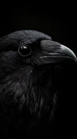 Raven's Gaze: A Study in Midnight Beauty.