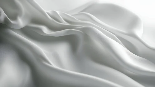 Soft white fabric folds create serene flowing minimalism.