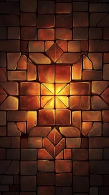 Glowing ember tiles forming a warm, radiant mosaic heart.