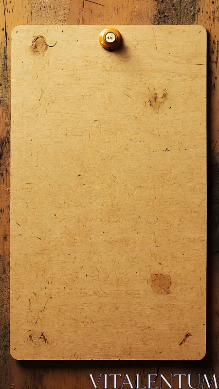 Warm wooden clipboard waiting for notes, sketches, stories.
