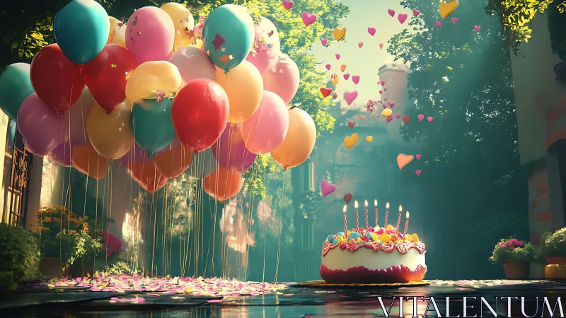 Magical Celebration Awaits Under Floating Balloons.
