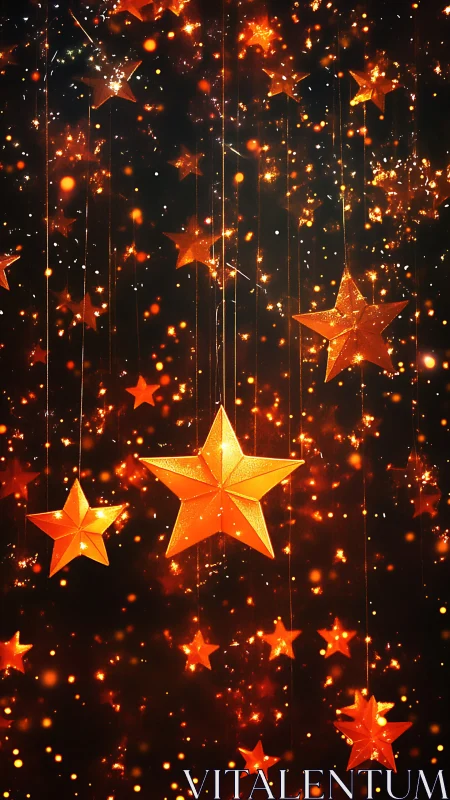 Ember-bright hanging stars drift through a midnight sparkstorm.