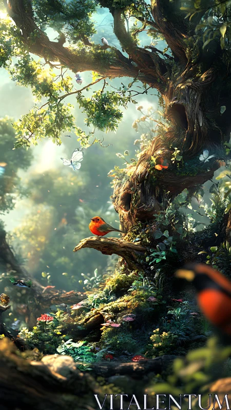 Enchanted Forest: Where Birds Find Their Home.