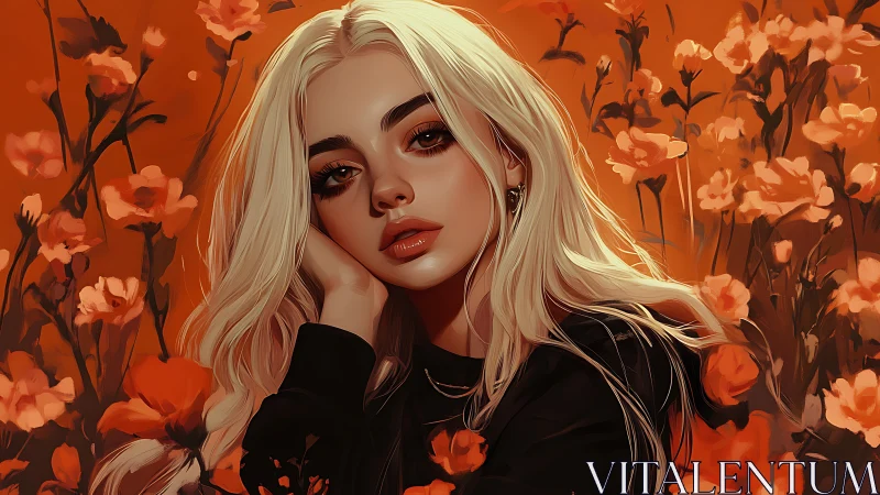 Honeyed poppy light lingers on a wistful golden gaze