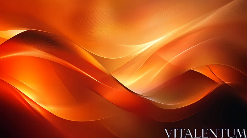 Warm flowing orange abstract waves on gradient background