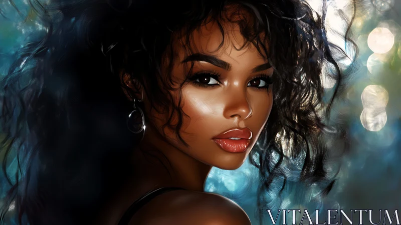 Soft light, bold gaze, and dreamy curls in quiet motion.