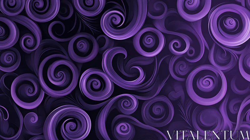 Swirling purple spirals curl into a cozy abstract dream