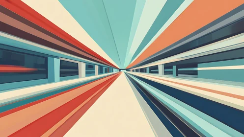 Dynamic linear perspective corridor compresses depth into a vanishing point