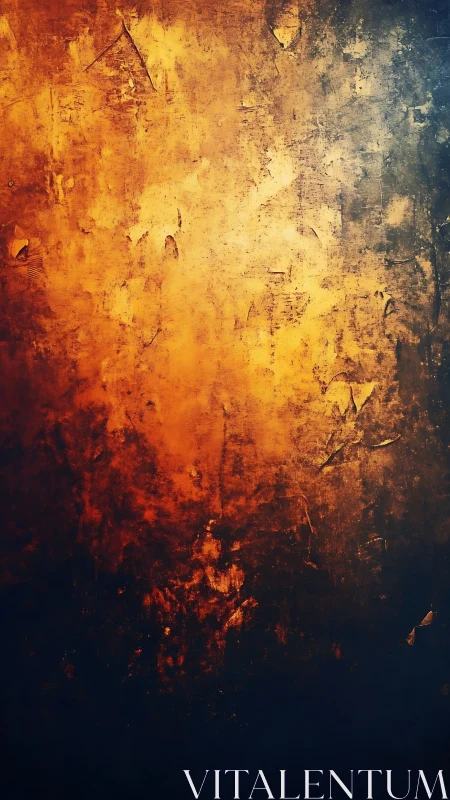 Rusty twilight wall blurs ember heat into cool shadowed dusk