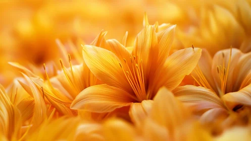 Golden Petals Aflame: A Radiant Dance of Warmth.