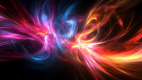 Radiant spectral energy streams intertwine in high-contrast motion field