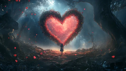 A Heart of Pure Light Glows in an Enchanted Cave