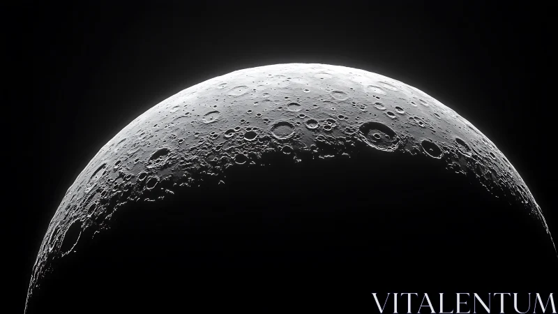 Lunar terminator close-up with high-relief crater topography.