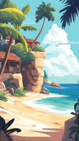 Insular Dwelling: Stylized Tropical Architecture on Sandy Littoral.