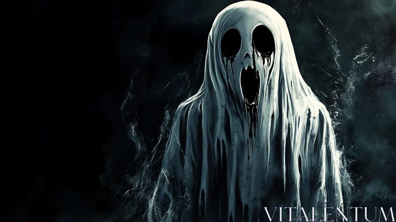 Digital painting of spectral wraith with dripping void face.