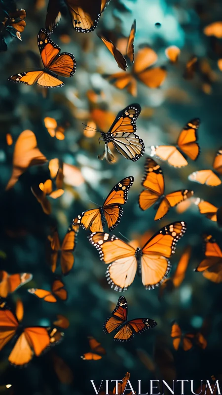 Monarch butterflies in dynamic swarm under shallow depth of field