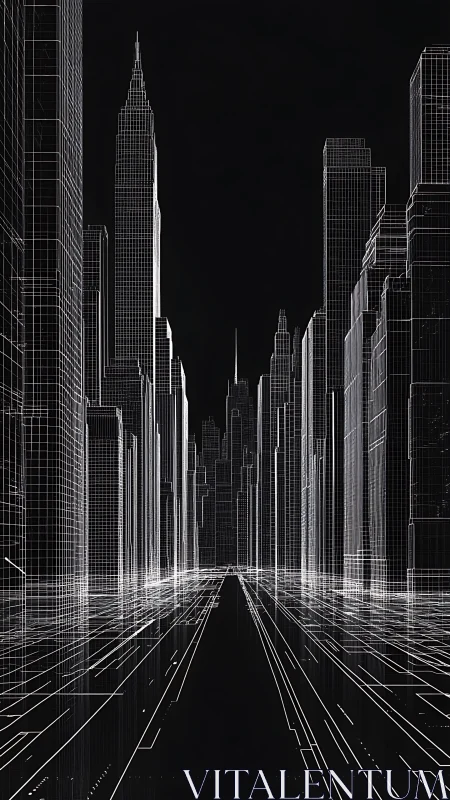 Towering Metropolis: A Glimpse Down Manhattan's Electric Street