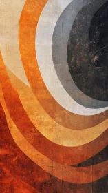 Concentric sunburst arcs on textured orange concrete wall.