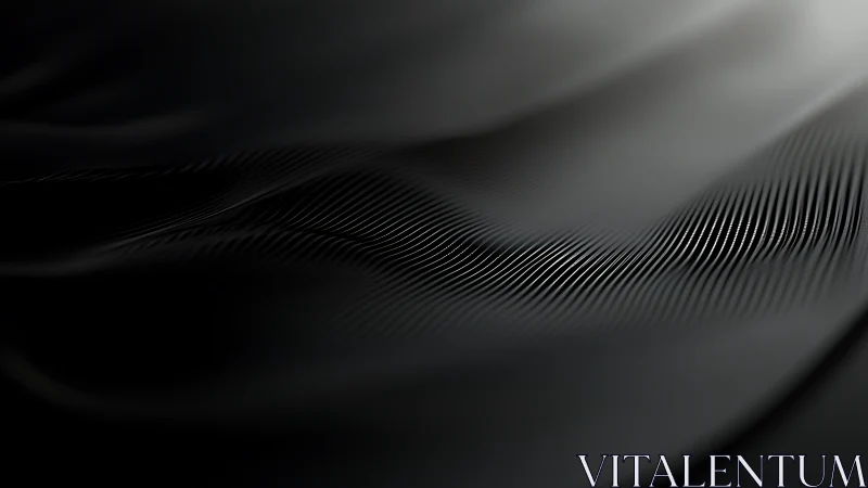 Parametric black wave surface with luminous linear ridges.