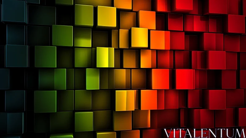 Chromatic 3D cube matrix renders a radiant thermal gradient